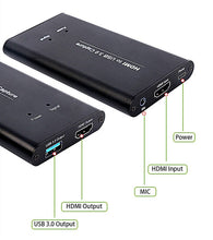 Load image into Gallery viewer, KuWFi USB3.0 HDMI 4K60Hz Video Capture HDMI to USB Video Capture Card Dongle Game Streaming Live Stream Broadcast with MICinput