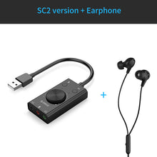 Load image into Gallery viewer, ORICO Portable USB External Sound Card Microphone Earphone Two-in-One With 3-Port Output Volume Adjustable For Windows/Mac/Linux